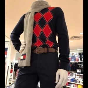 Tommy Hilfiger Men Crew V-neck Pullover Sweater